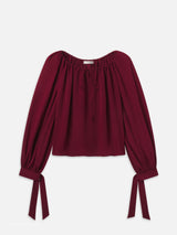 The Silk Serenade Blouse -- Garnet