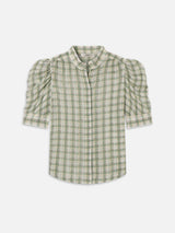 The Gillian Top -- Jade Green Plaid