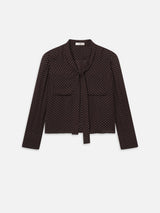 The Modern Tie Blouse -- Mahogany Polka Dot