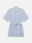 The Linen Belted Dress Chambray -- Blue Multi