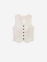 The Pinstripe Avenue Vest -- Cream Multi