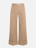 The Cuffed Slim Palazzo Trouser -- Khaki