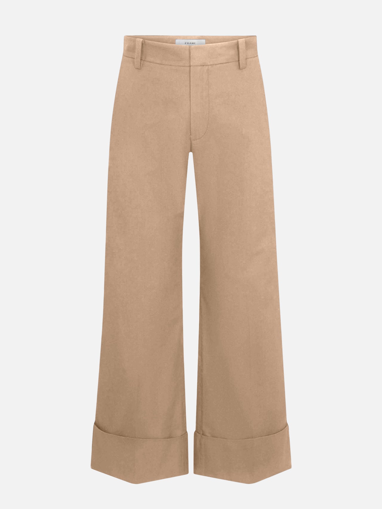 The Cuffed Slim Palazzo Trouser -- Khaki
