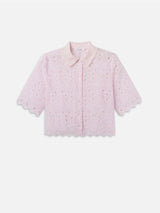 The Paisley Eyelet Shirt -- Bubble Gum