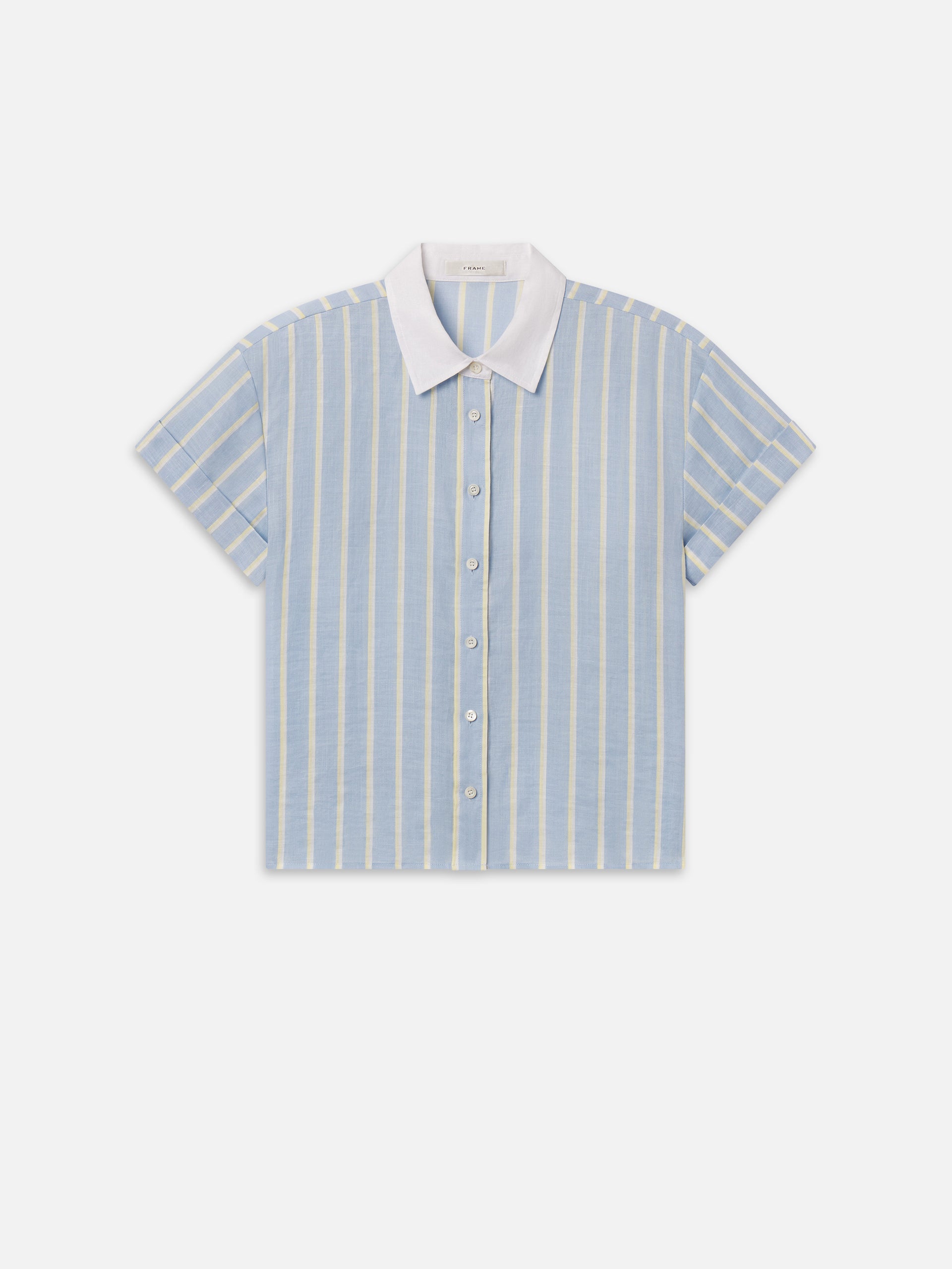 The Linen Boardwalk Shirt -- Chambray Blue Multi