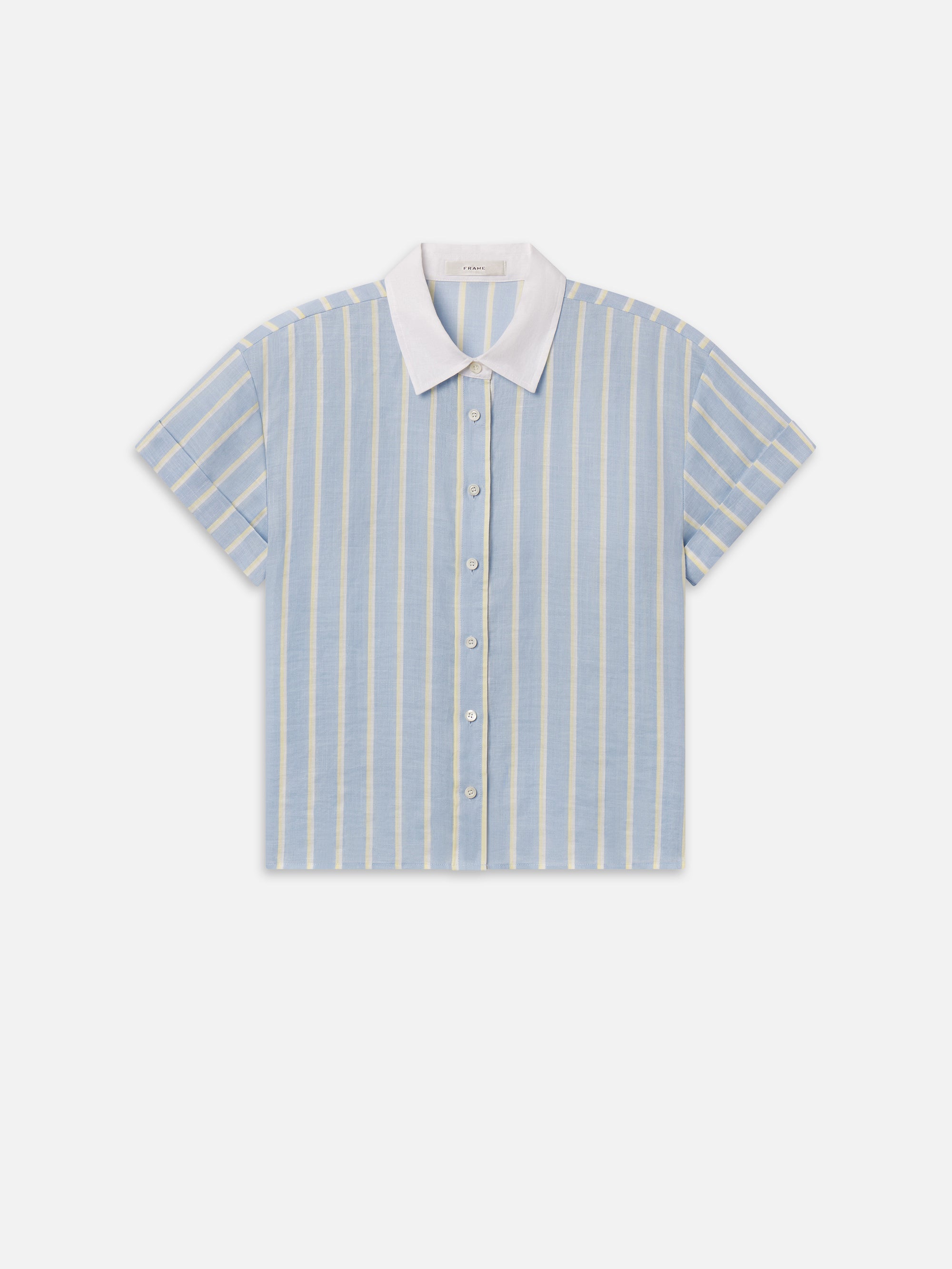 The Linen Boardwalk Shirt -- Chambray Blue Multi