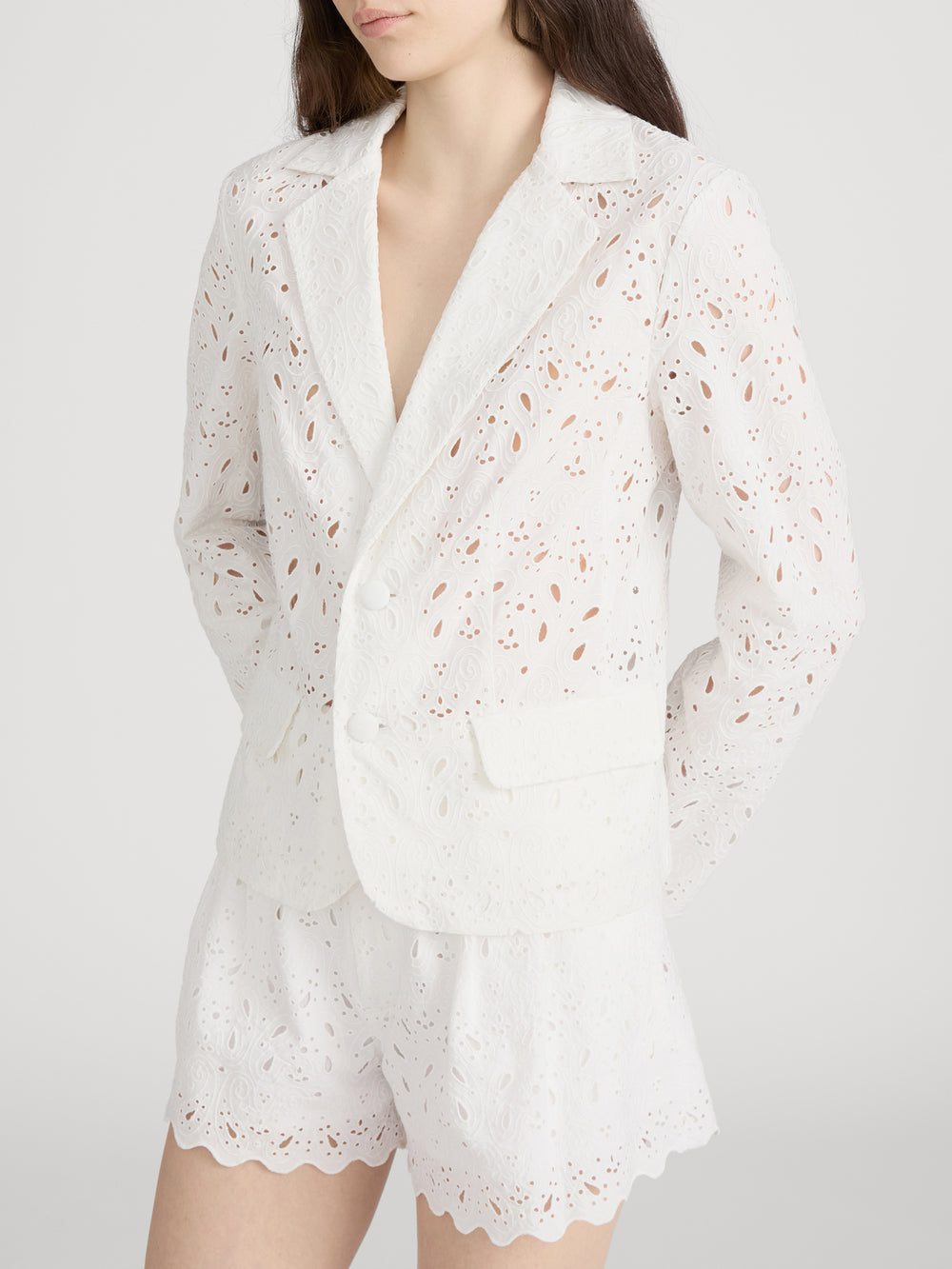 Blazer on model side 