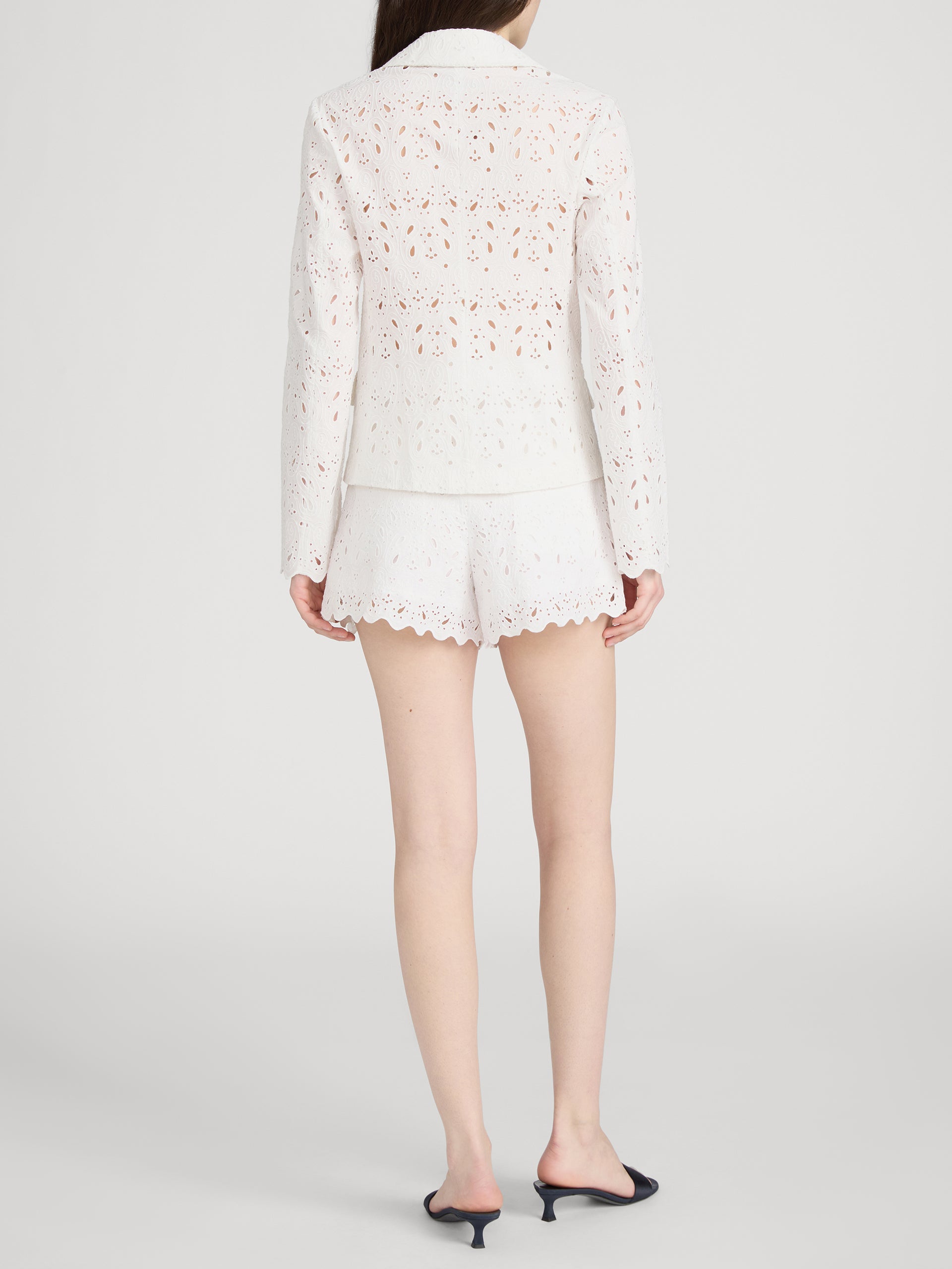 The Paisley Eyelet Short -- White