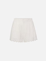 The Paisley Eyelet Short -- White