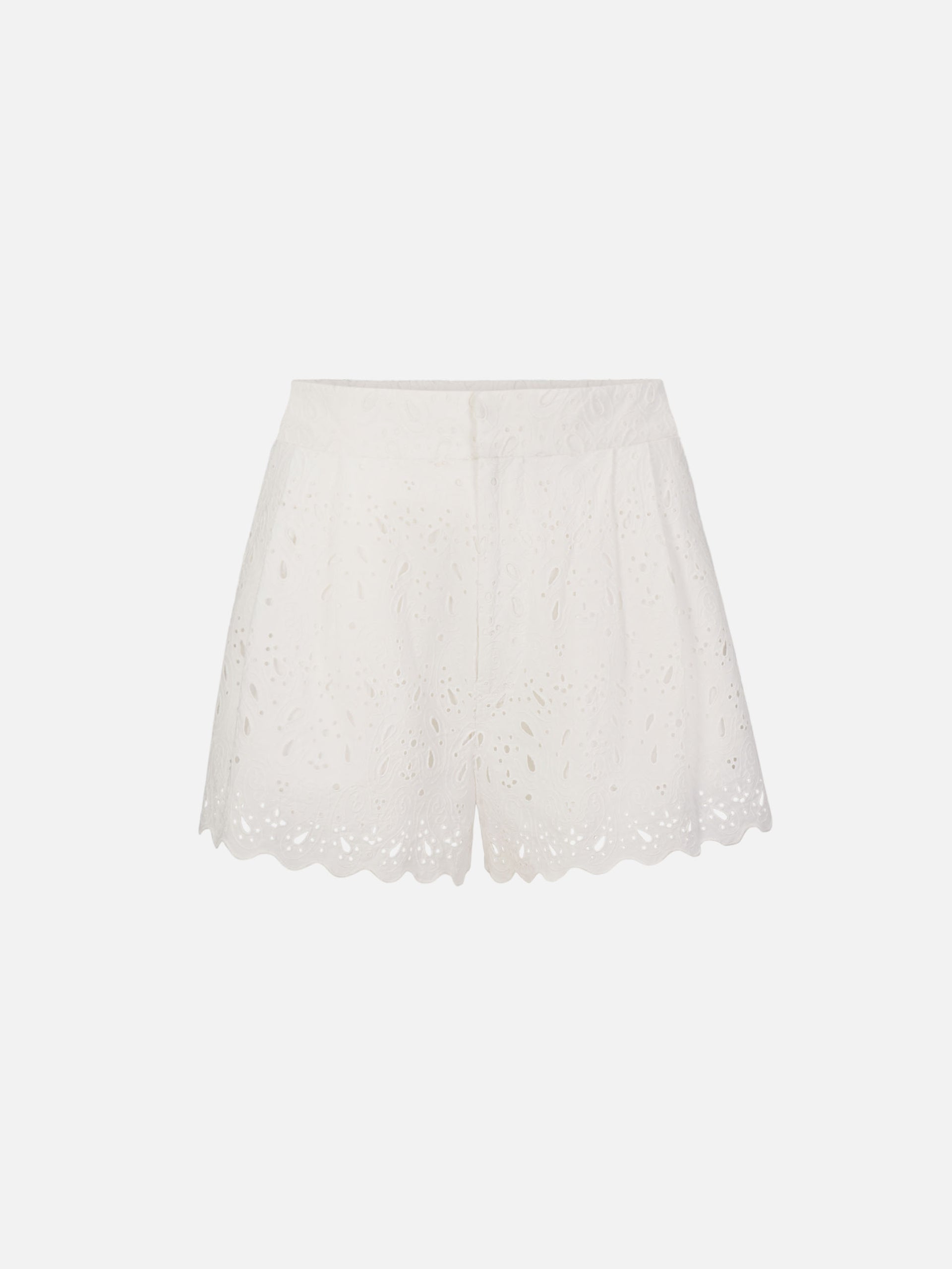 The Paisley Eyelet Short -- White