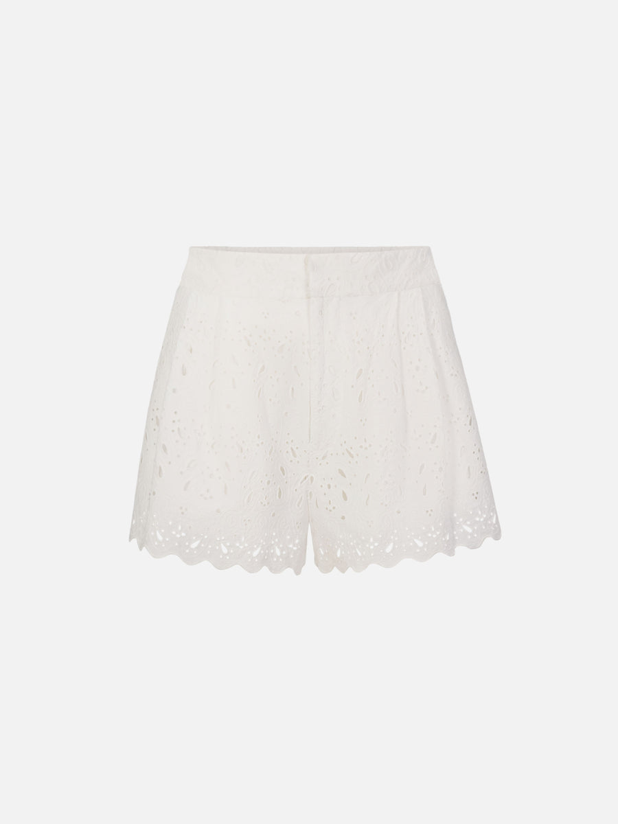 The Paisley Eyelet Short -- White