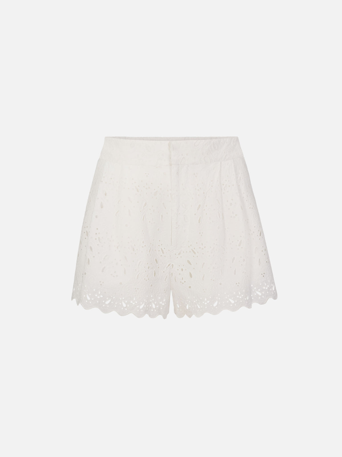 The Paisley Eyelet Short -- White