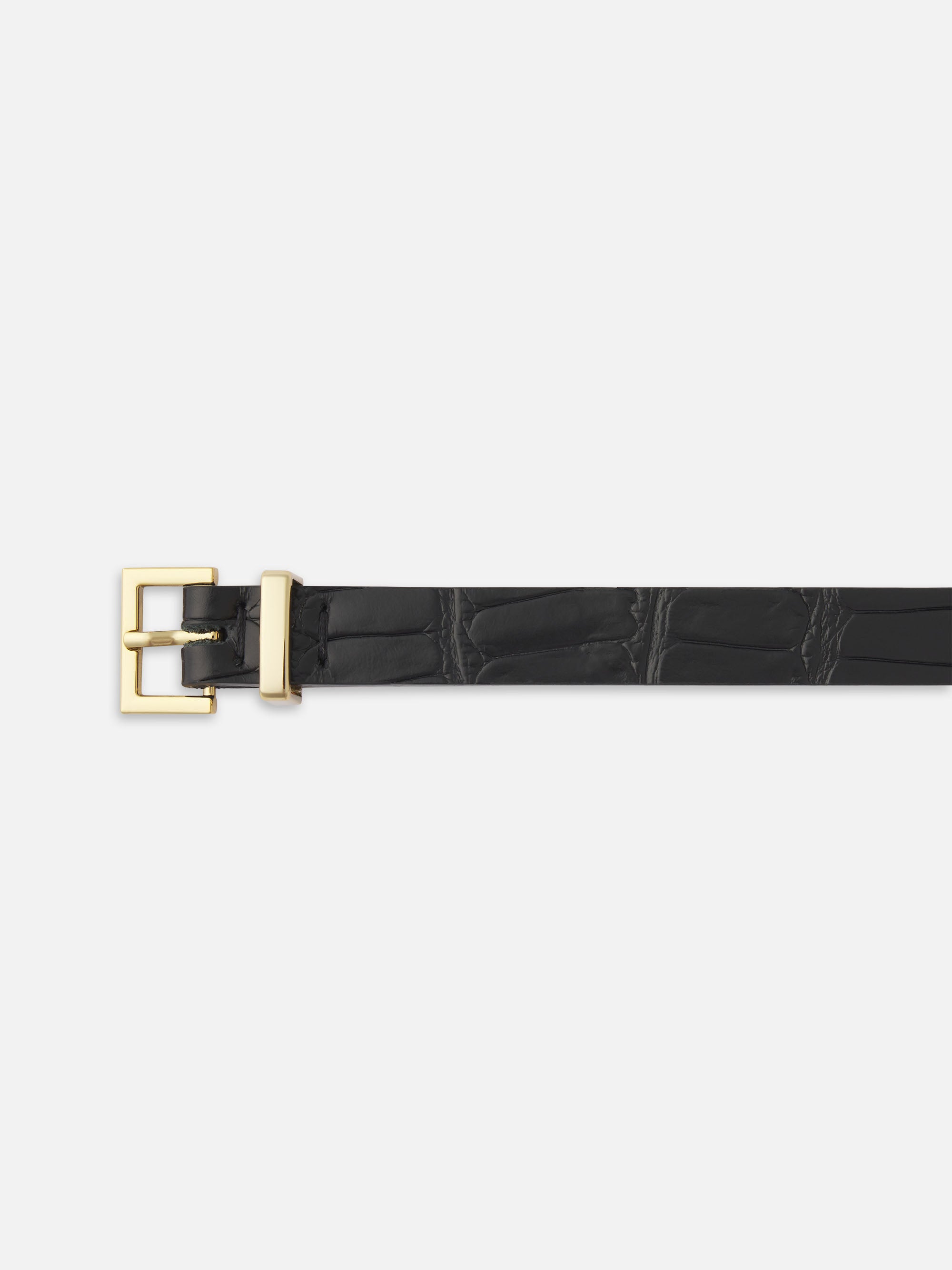 小物 minedenim square buckle belt croco 26ss Women Black Wide Faux Leather Animal Skin Fashion Belt Square