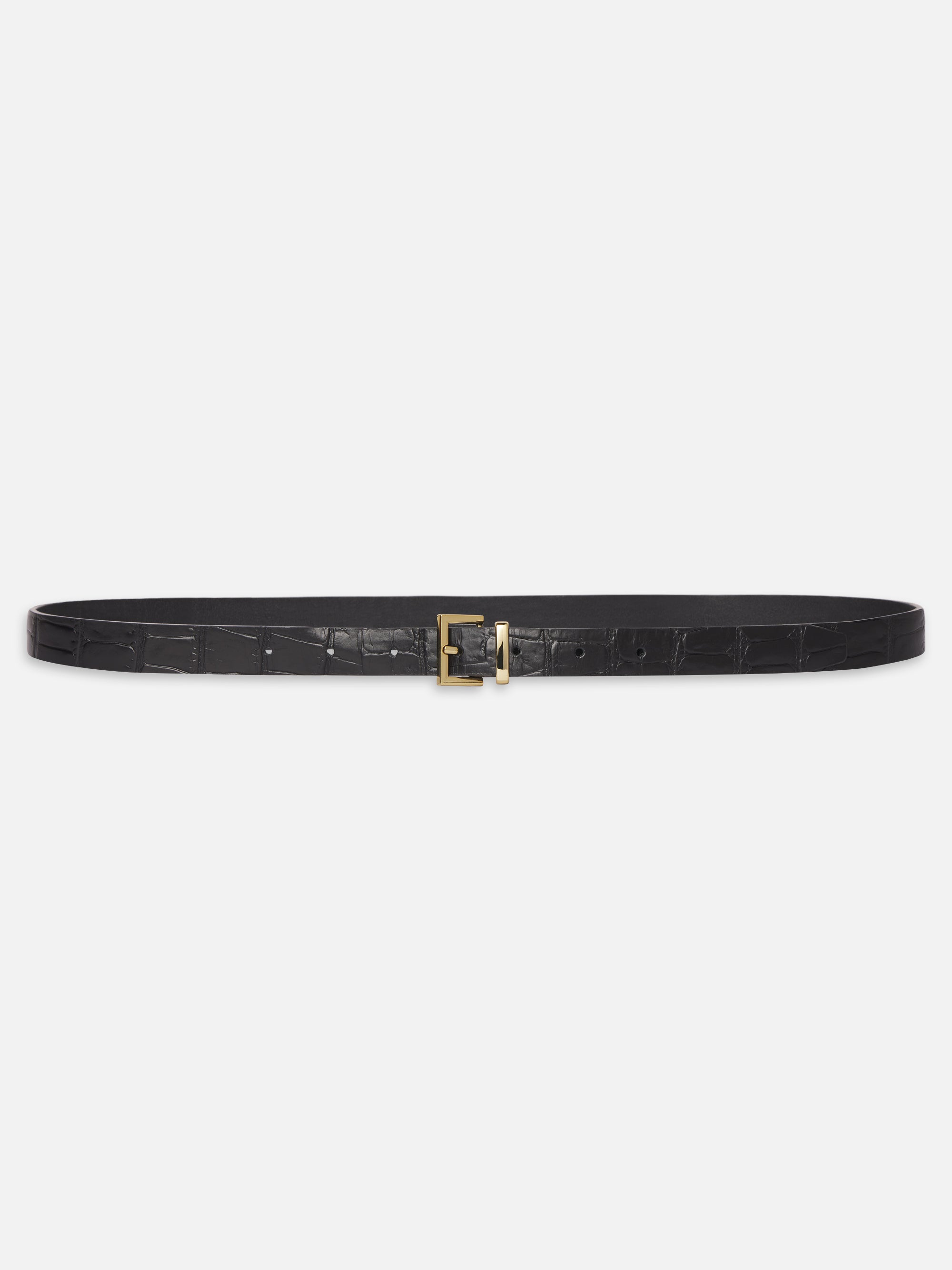 THE PETITE CROC BELT BLACK