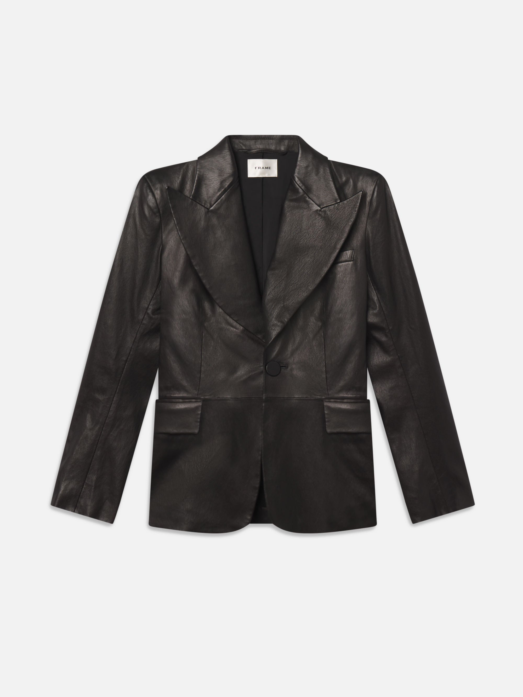 THE LEATHER ZIP FRONT JACKET BLACK