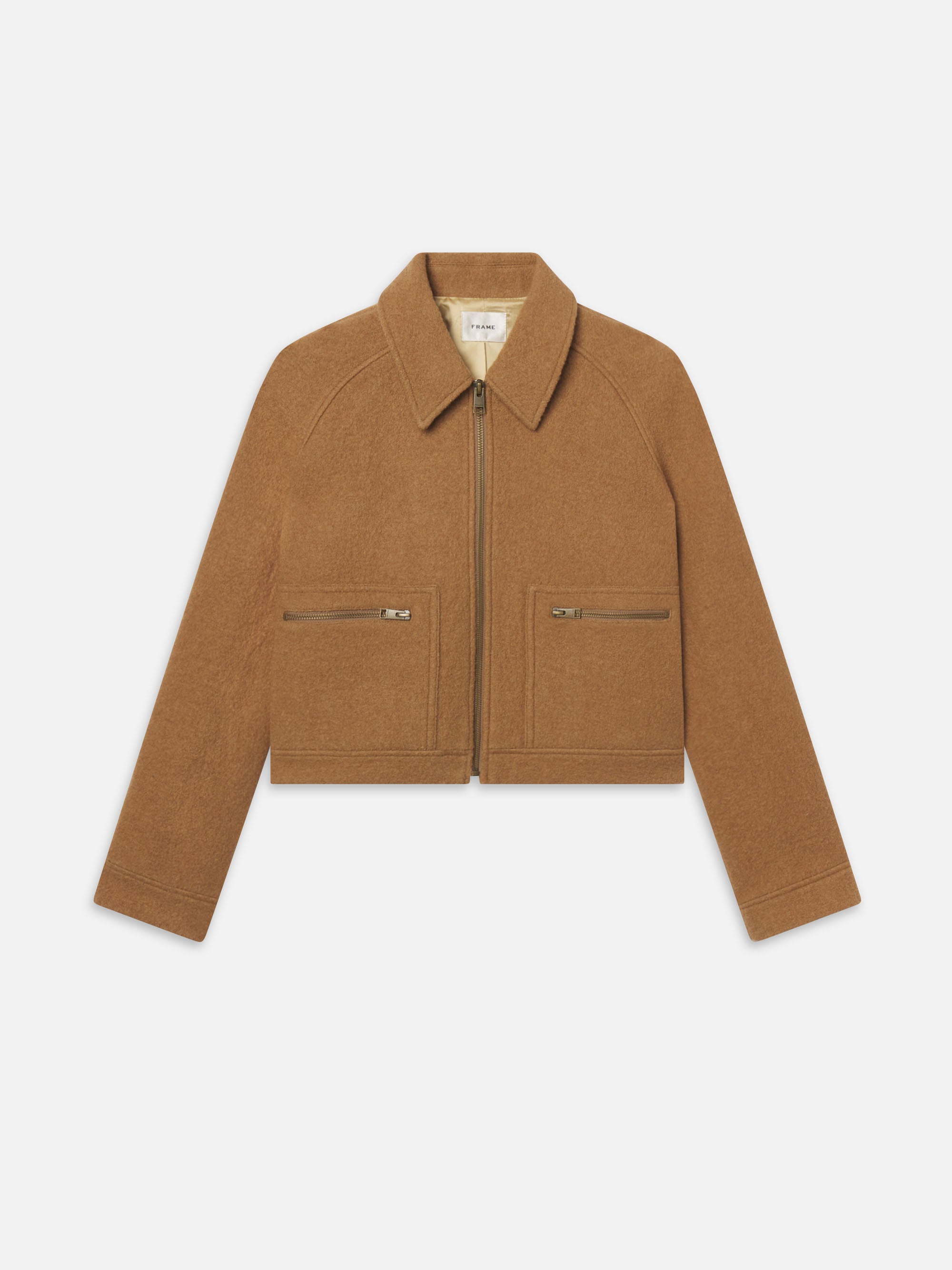 THE RAGLAN ZIP FRONT JACKET CAMEL