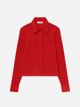 The Wool Pocket Top -- Lipstick