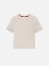 The Contrast Stitch Baby Tee -- Bone