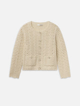 The Chevron Knit Cardi -- Biscuit