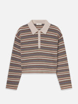 The Quad Polo -- Sky Blue Multi Stripe