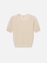 The Gathered Honeycomb Sweater -- Cream