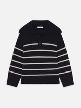 The Cashmere Sailor Sweater -- Navy Stripe