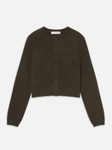 The Cashmere Airy Teddy Cardi -- Deep Olive