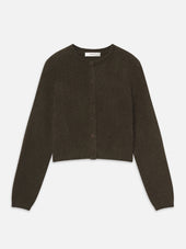 The Cashmere Airy Teddy Cardi -- Deep Olive