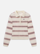 The Tennis Polo -- Garnet Multi Stripe
