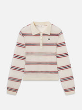 The Tennis Polo -- Garnet Multi Stripe