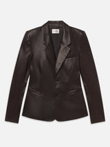 The Femme Leather Blazer -- Truffle