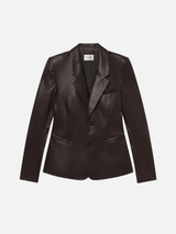 The Femme Leather Blazer -- Truffle