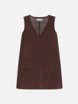 The Suede Safari Tent Dress -- Dark Brown