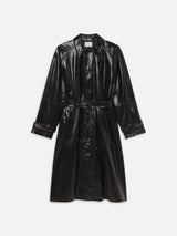 The Patent Leather Mac Coat -- Black