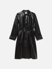 The Patent Leather Mac Coat -- Black