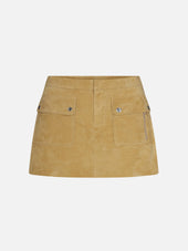 The Suede Safari Skirt -- Fawn