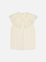 The Lace Decor Soirée Top -- Cream