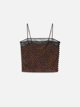The Lace Inset Cami -- Dark Leopard Multi