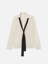 The Contrast Tie Shirt -- Cream