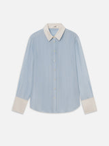 The Silk Standard Shirt -- Sky Blue Stripe