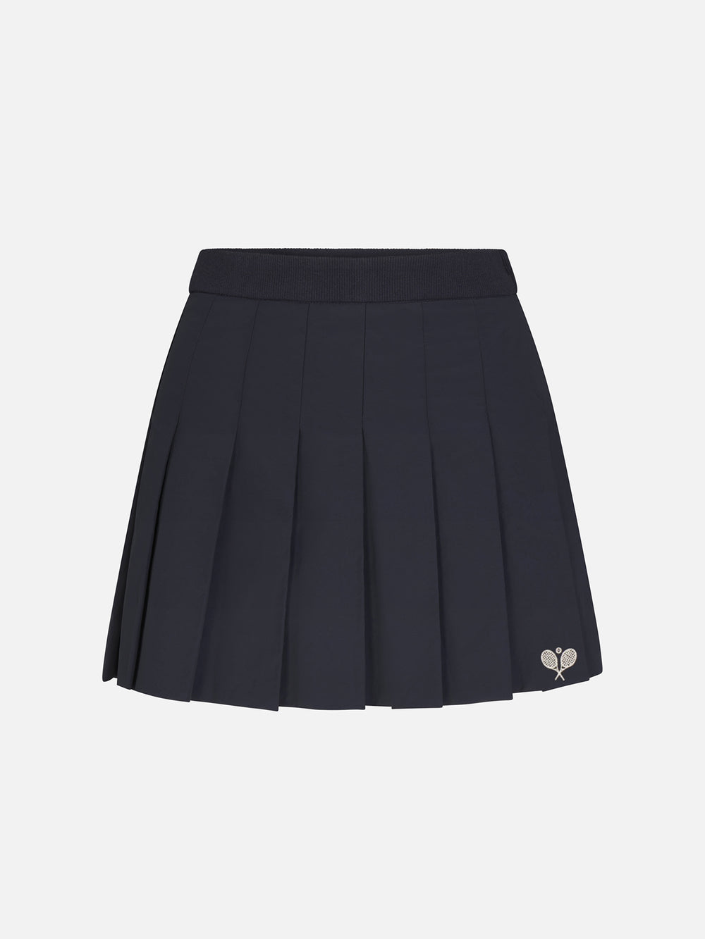 The Tennis Pleated Skirt -- Navy Multi