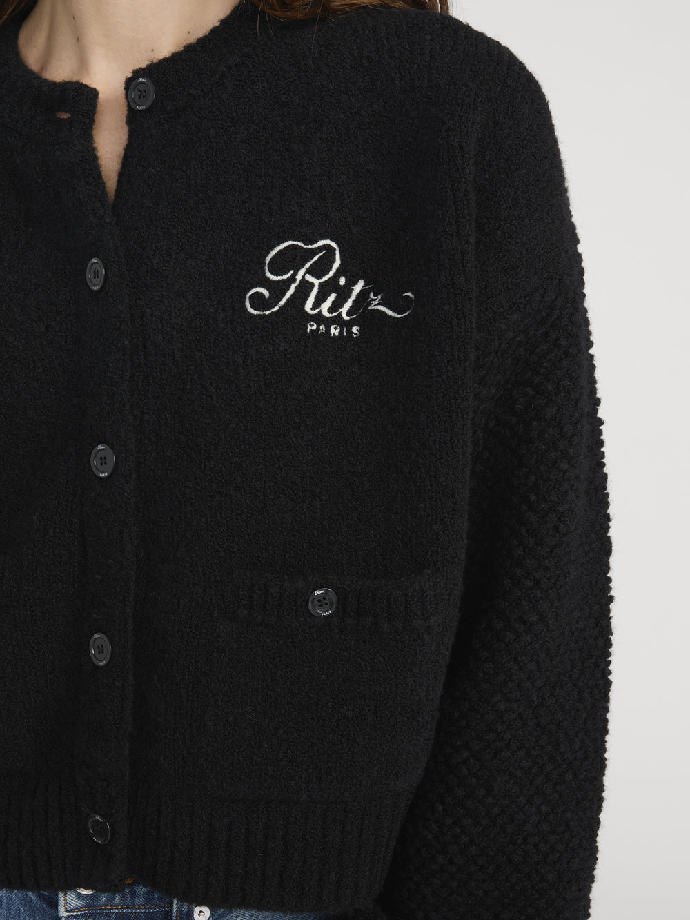 Ritz Cardigan Detail On Model 