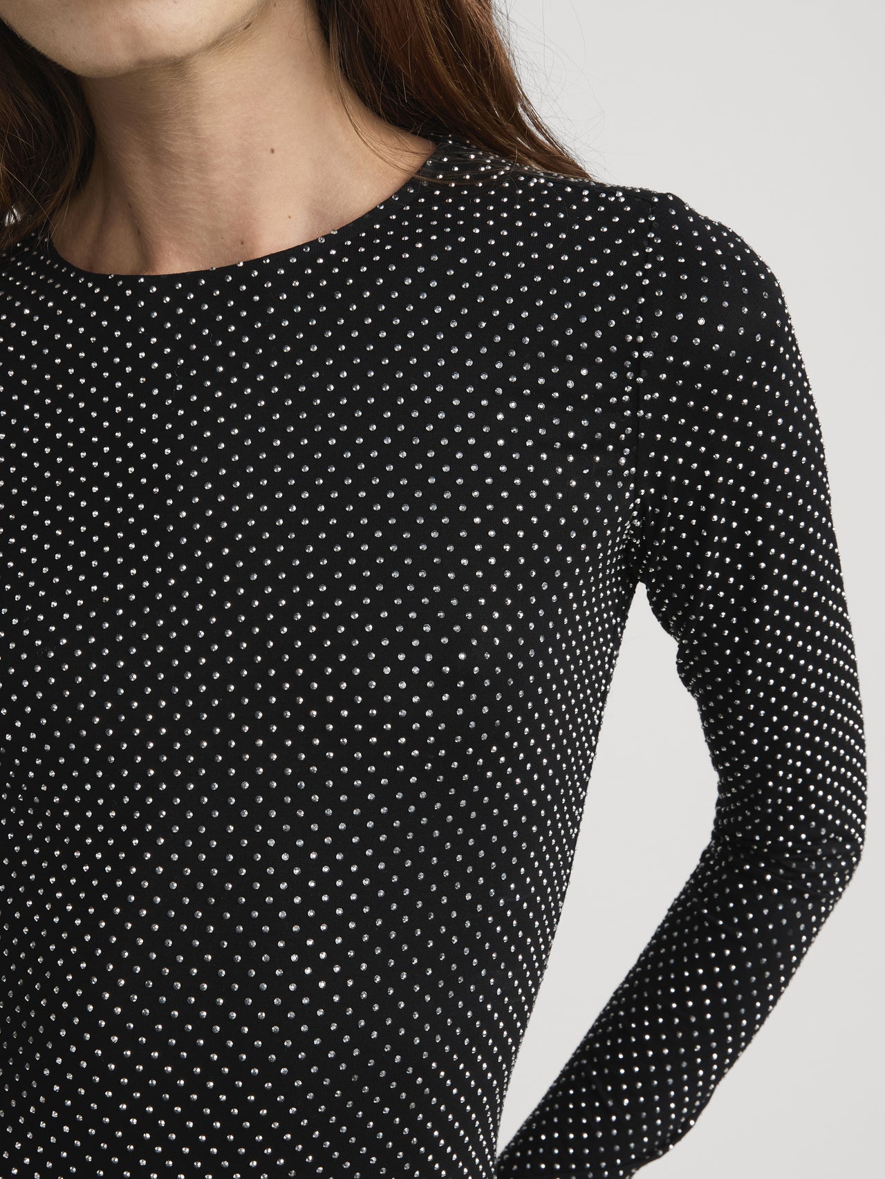 The Rhinestone Jersey Top -- Black