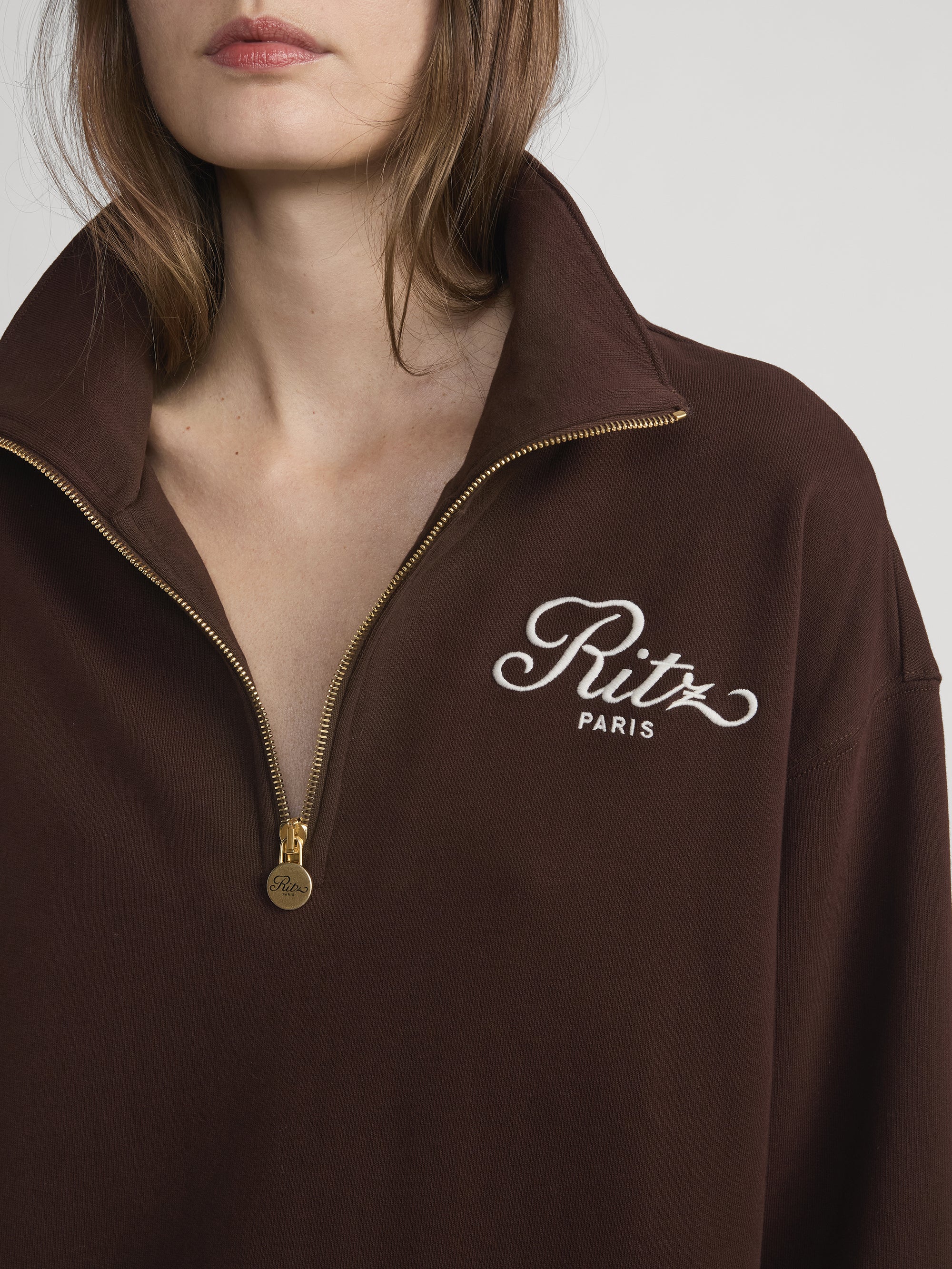 Ritz Half Zip Detail On Model 