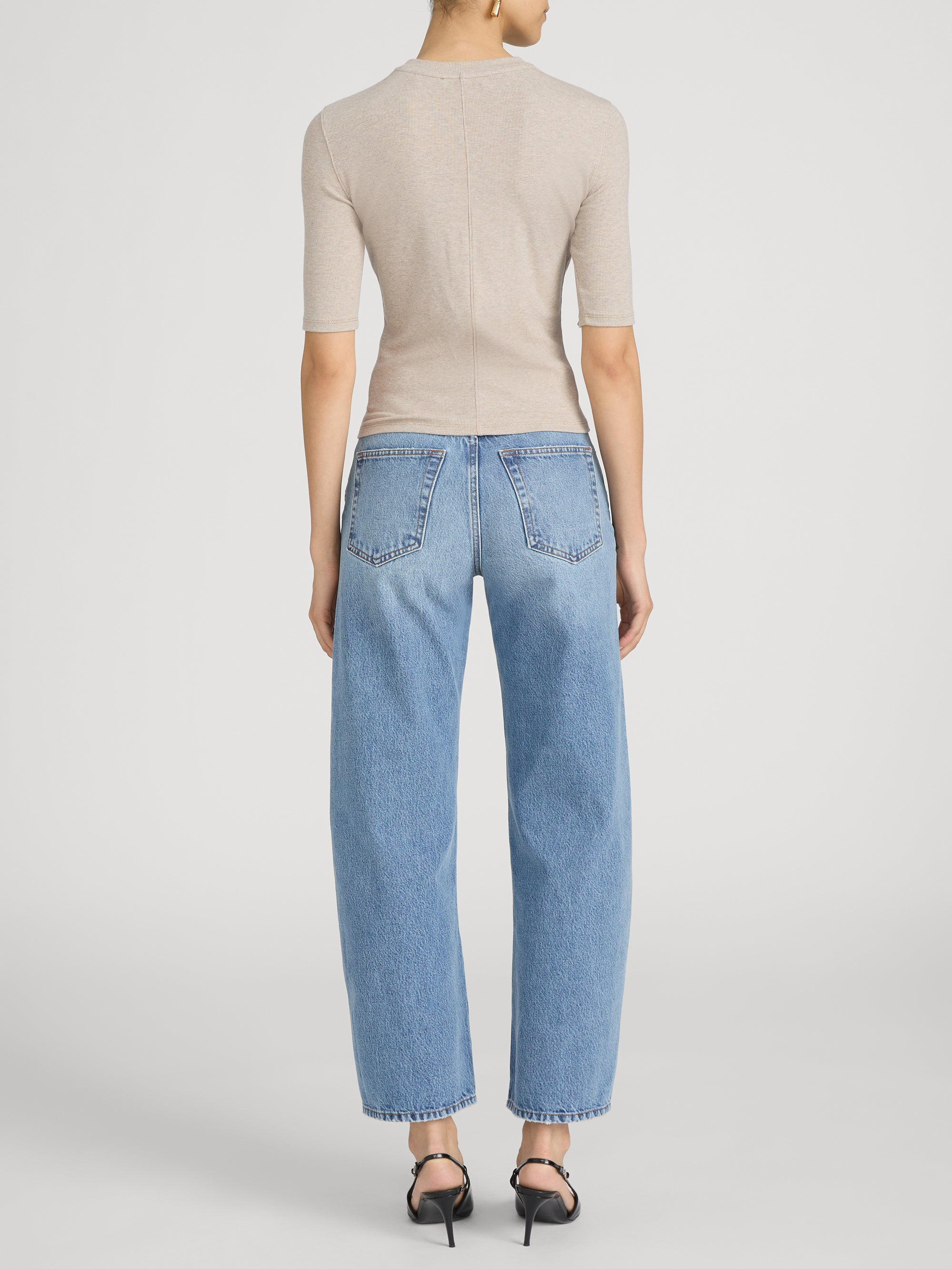 The Heather Rib Crew Tee -- Tabby Heather