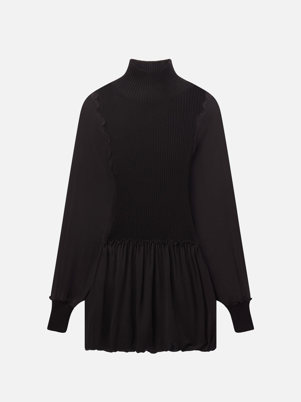 FRAME Women's THE Sheer Sleeve Dress | Black FRAME Women's THE Sheer Sleeve Dress | Black