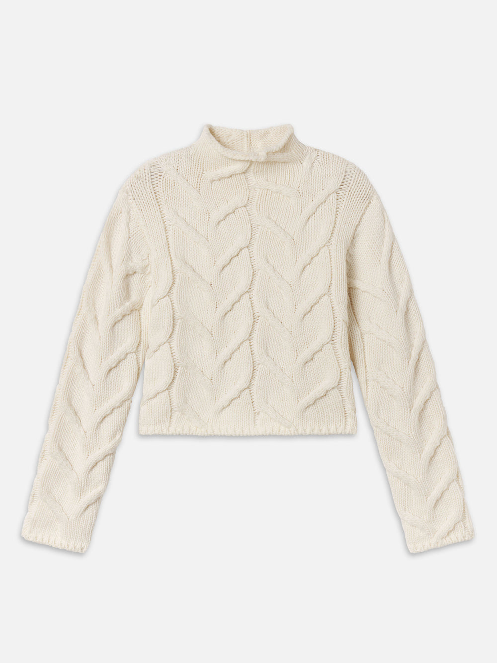 The Cable Funnel Sweater -- Cream