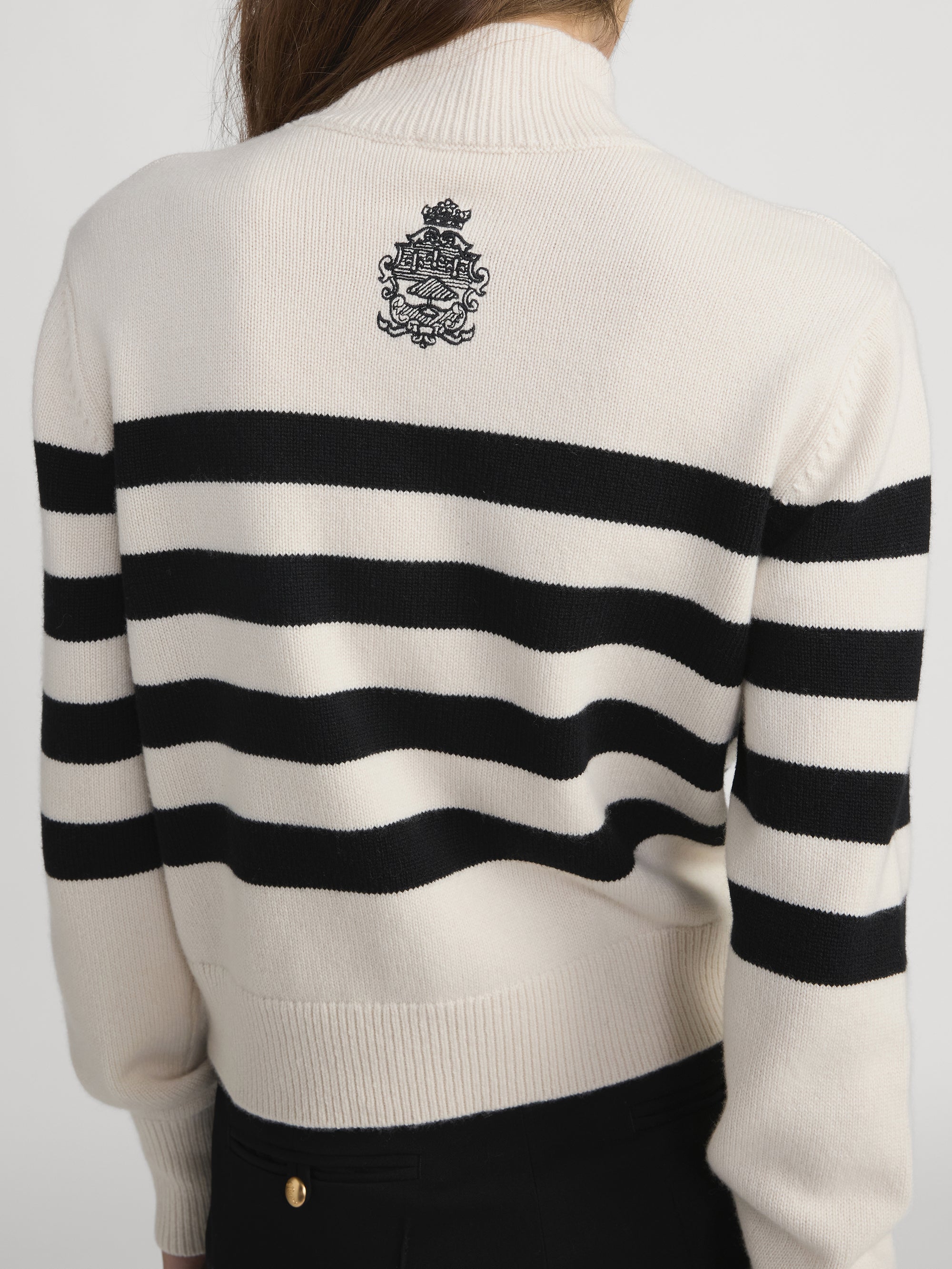 Ritz Sweater Back Detail On Model 