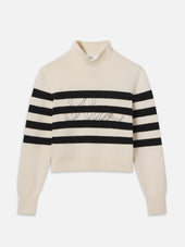 Ritz Striped Cashmere Turtleneck Sweater -- Cream Multi
