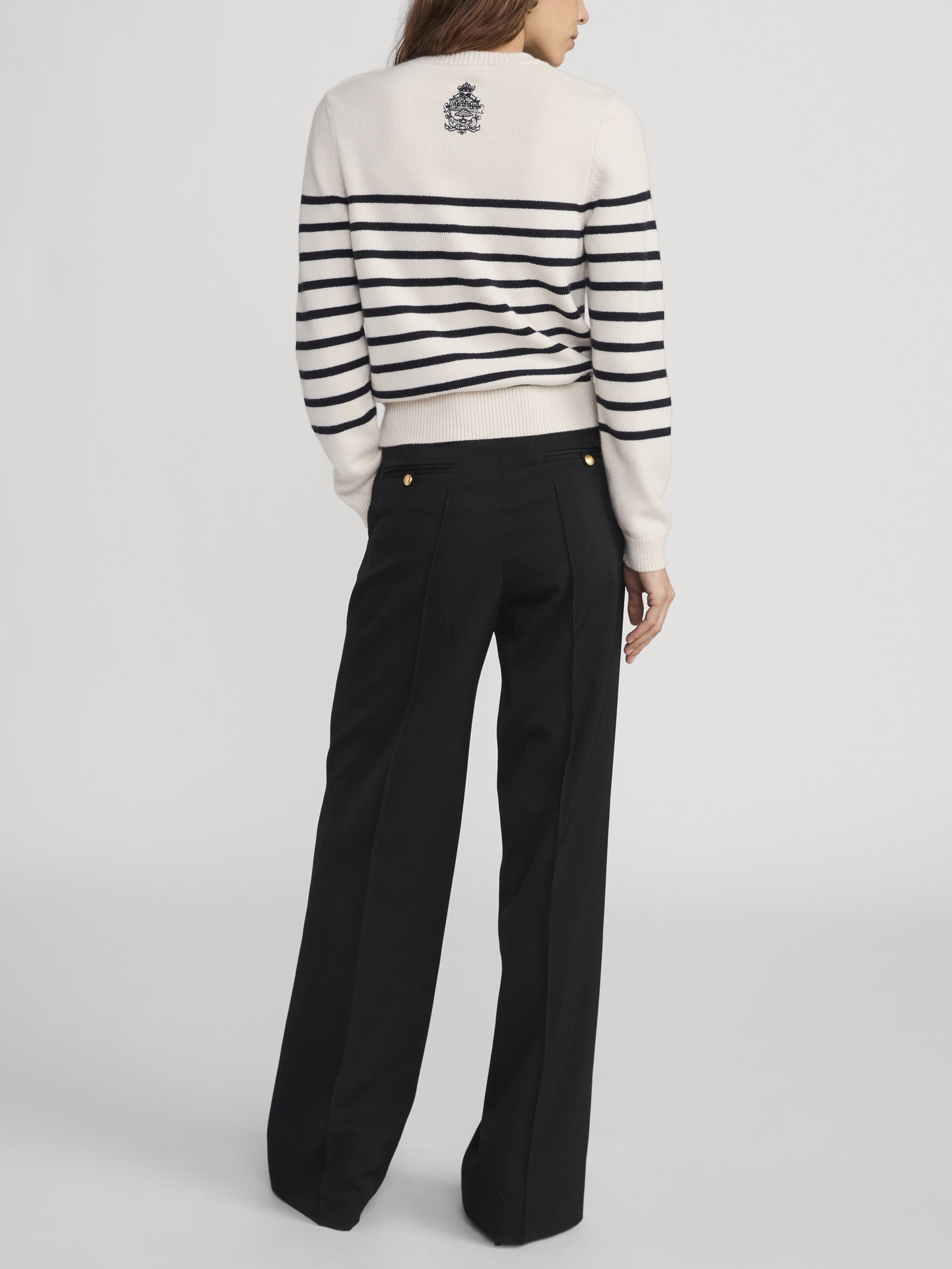 Ritz Stripe Sweater Back Full On Model 